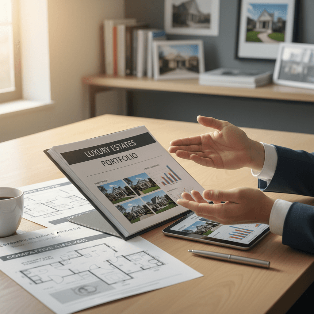 Homeowner reviewing property documents with real estate professional