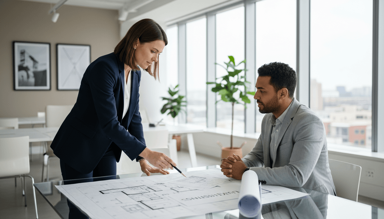 Real estate agent meeting with homeowner