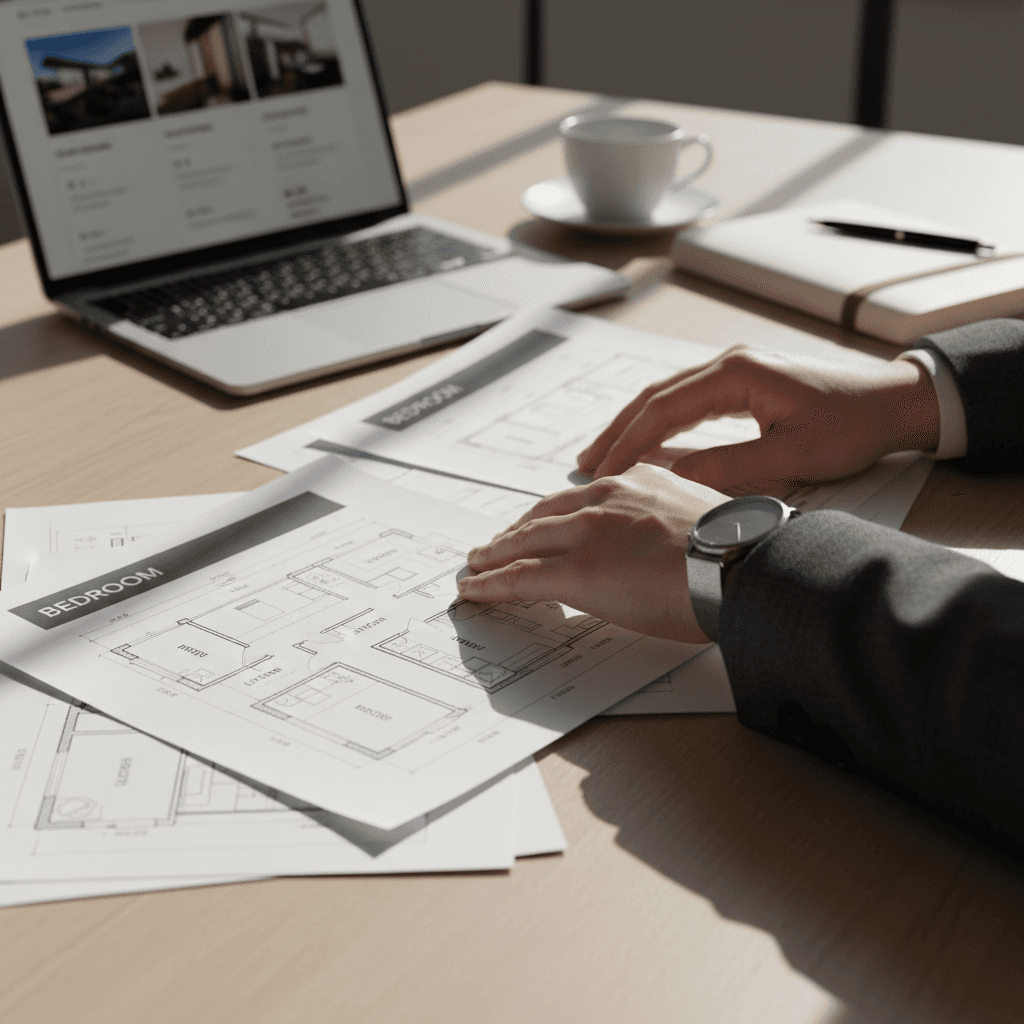 Real estate professional discussing property offer with client